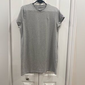 Champion Gray T-Shirt Dress | Women’s Large | Cotton Stretch Casual Dress